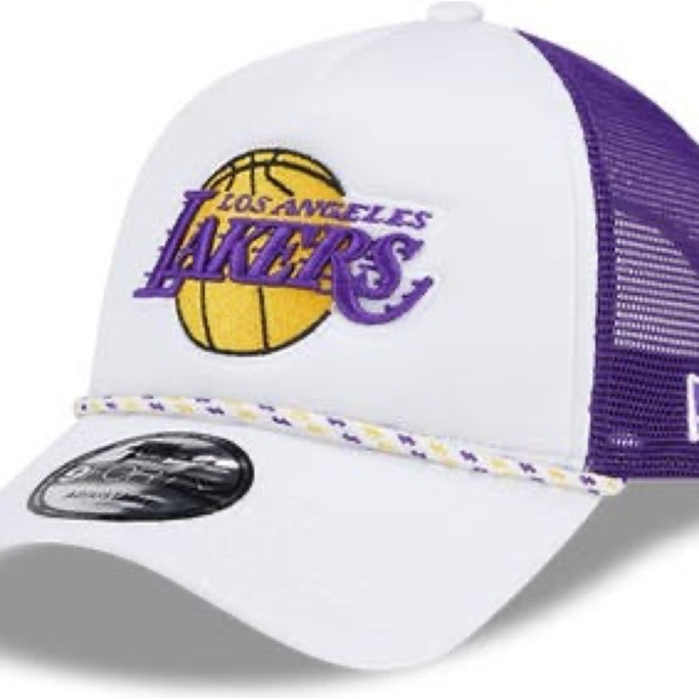 New Era Los Angeles Lakers Foam A-Frame 9FORTY Adjustable Trucker Hat New